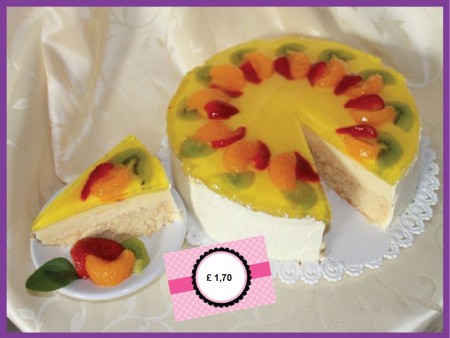 CP08 / vanilla sponge - mixfruit - cheese ( or cream ) cake